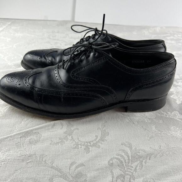 Footjoy Shoes Mens Size 10 D Black Leather Wingtip Dress Career Shoes - Picture 7 of 9